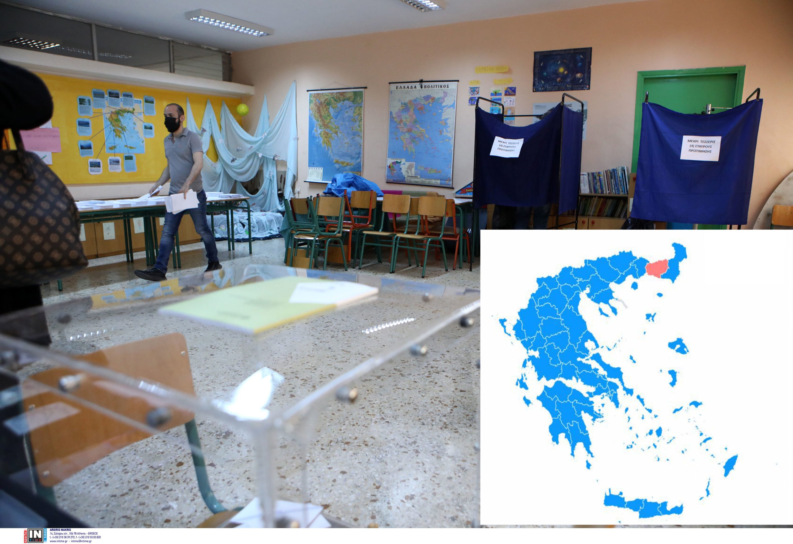 Εκλογές 2023: «Μπλε» βάφτηκε ο χάρτης – Μόνο σε μία εκλογική περιφέρεια προηγείται ο ΣΥΡΙΖΑ