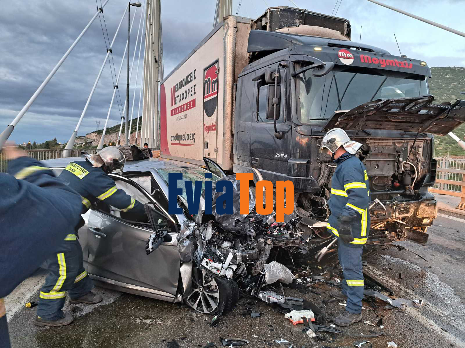 Τροχαίο στην Υψηλή Γέφυρα στην Χαλκίδα