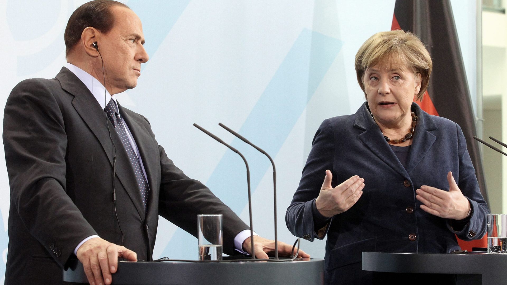 O Σίλβιο Μπερλουσκόνι με την Άγκελα Μέρκελ