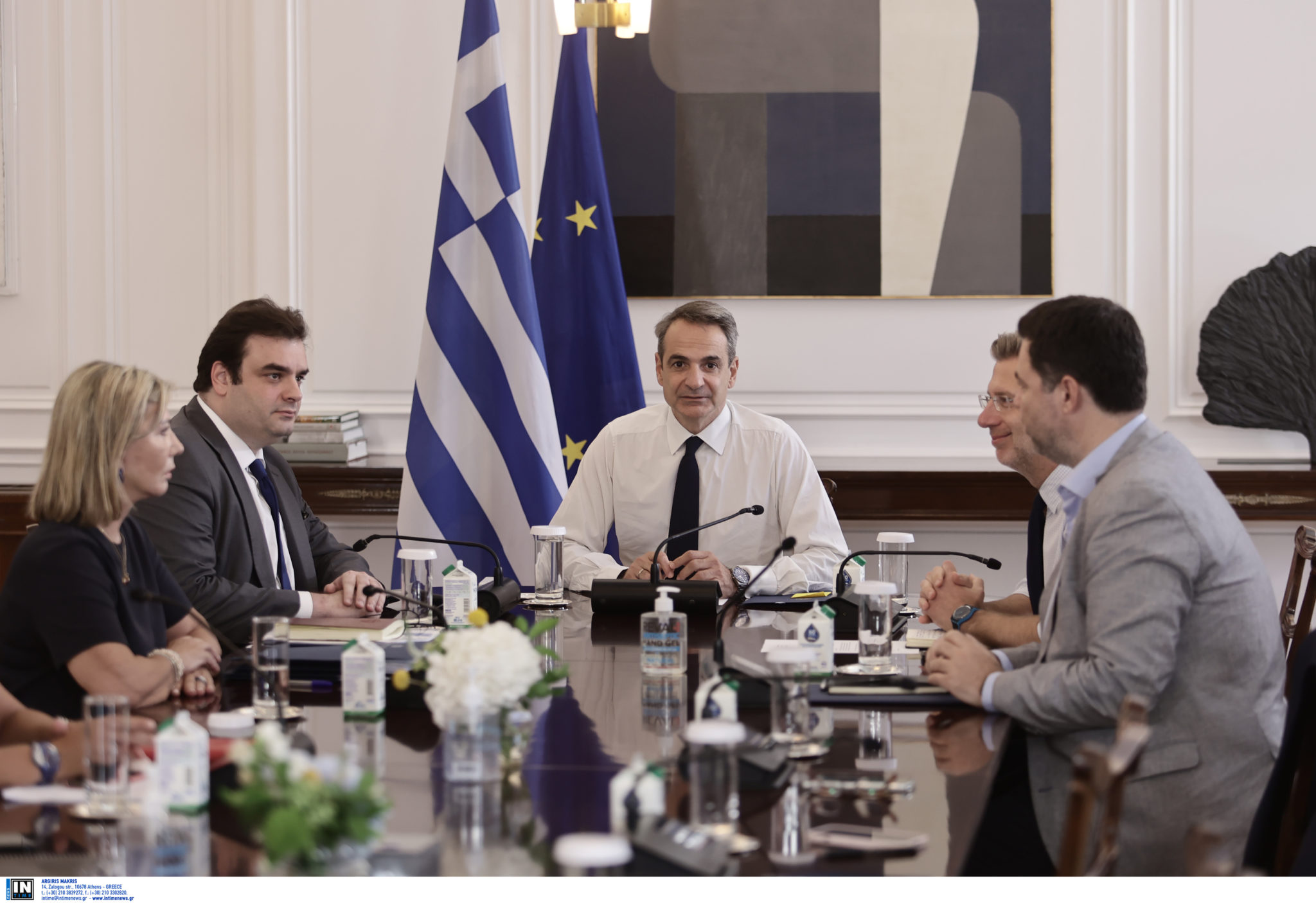 Κυριάκος Μητσοτάκης με ηγεσία υπουργείου Παιδείας