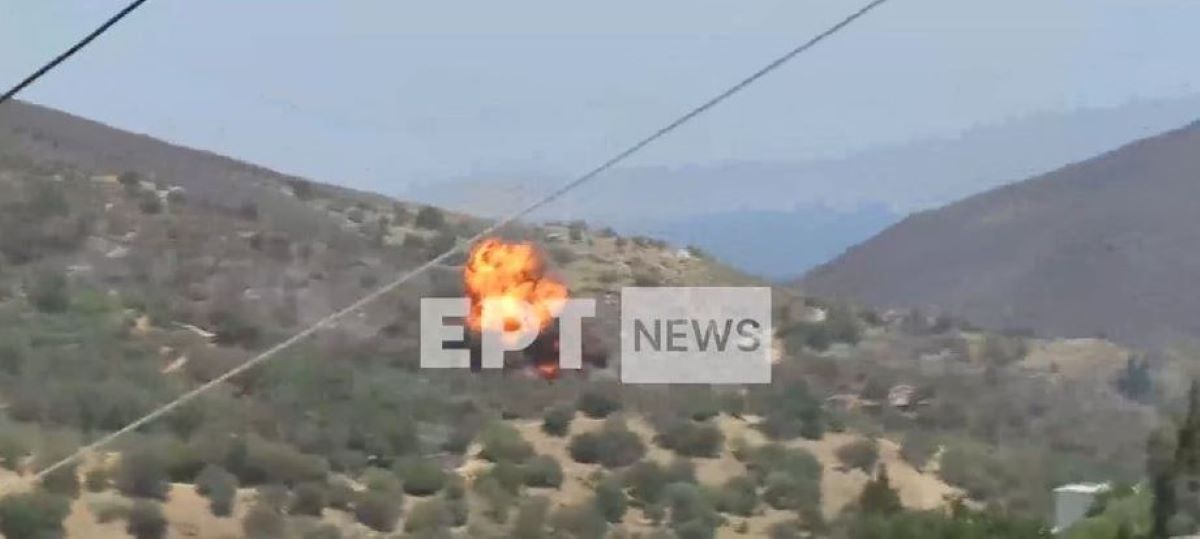 Φωτιά στην Εύβοια: Έπεσε καναντέρ στην Κάρυστο