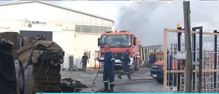 Φωτιά σε εργοστάσιο στα Οινόφυτα