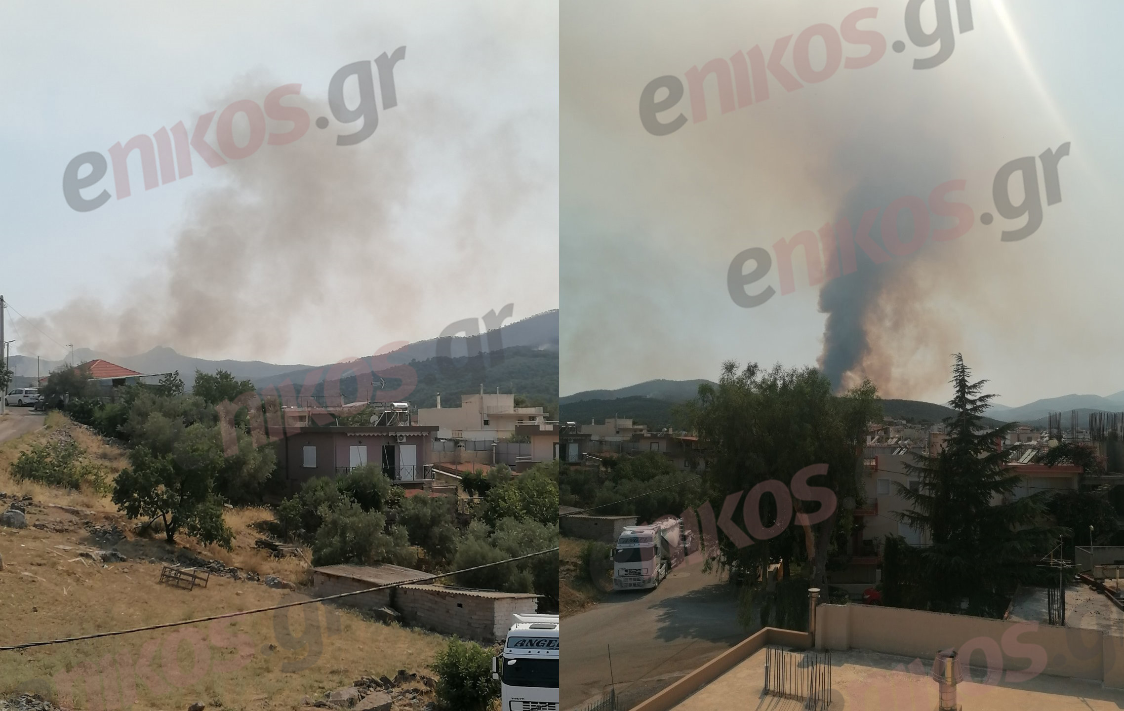 Μεγάλη αναζωπύρωση μεταξύ Μεγάρων και Μάνδρας: Έκλεισε η παλαιά εθνική οδός Αθηνών-Θηβών