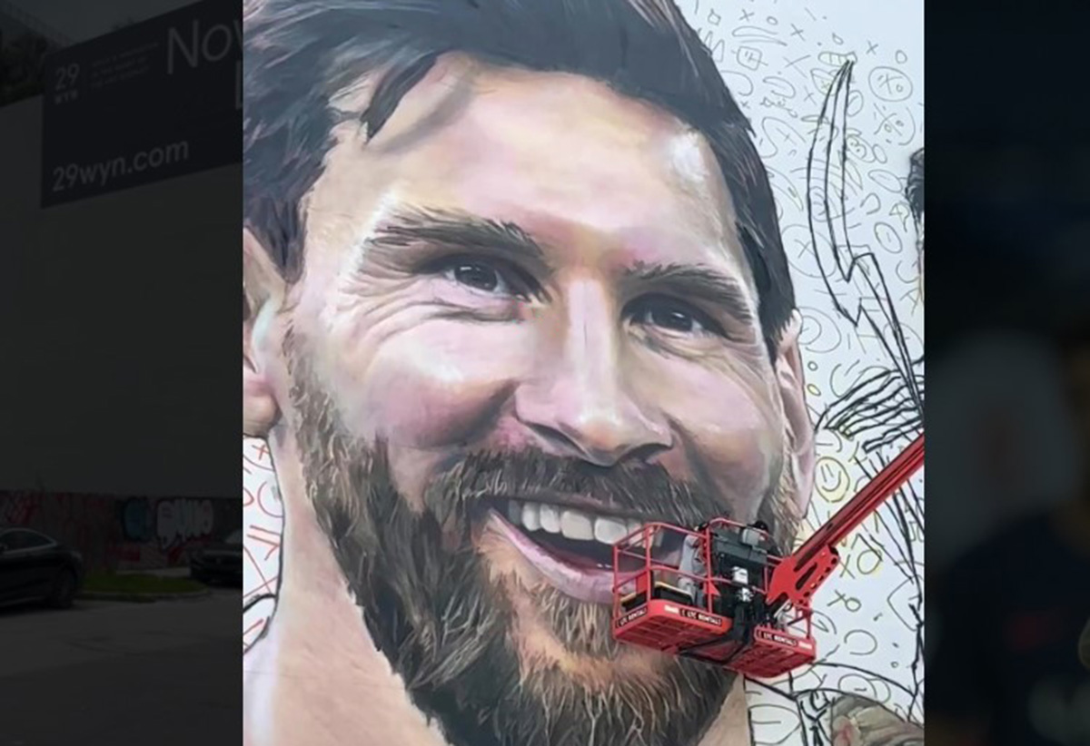 Ντέιβιντ Μπέκαμ: Ζωγραφίζει τοιχογραφία του Μέσι στο Μαϊάμι – ΒΙΝΤΕΟ