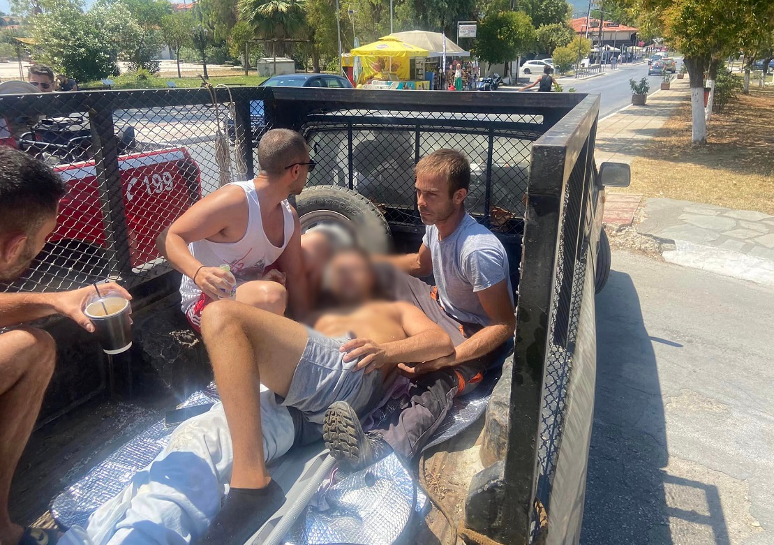 Χαλκιδική καρότσα αγροτικού τραυματίας