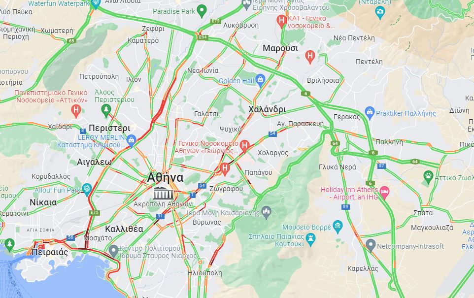 Μποτιλιάρισμα στον Κηφισό – Δείτε LIVE ποιοι δρόμοι έχουν κίνηση