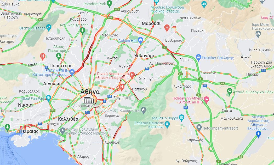 Συμφόρηση στην κάθοδο του Κηφισού – Δείτε LIVE πού έχει κίνηση