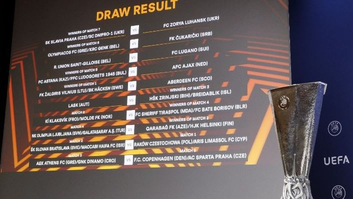 Europa League: Με Κοπεγχάγη ή Σπάρτα Πράγας η ΑΕΚ, με Τσουκαρίτσκι ο Ολυμπιακός