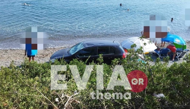 Παραλίγο τραγωδία στην Εύβοια: Αυτοκίνητο «προσγειώθηκε» δίπλα σε λουόμενους – ΦΩΤΟ