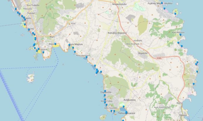 παραλίες Χάρτης