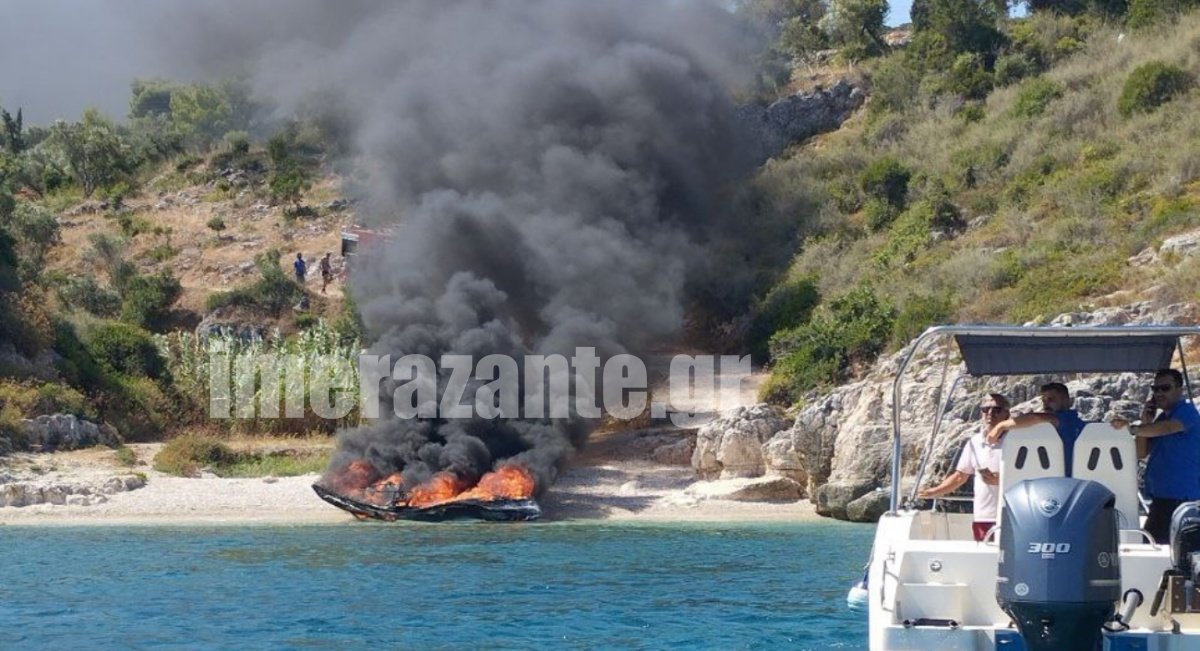 Ζάκυνθος: Φωτιά σε σκάφος με πέντε επιβάτες – ΒΙΝΤΕΟ