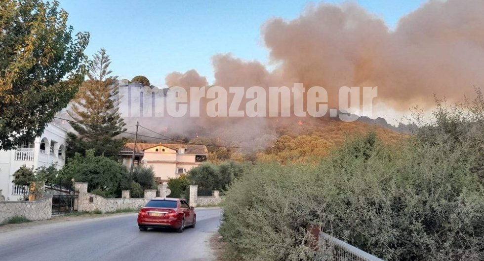 Μεγάλη φωτιά στην Ζάκυνθο – Αίτημα να εκκενωθεί η περιοχή Τσιλιβί