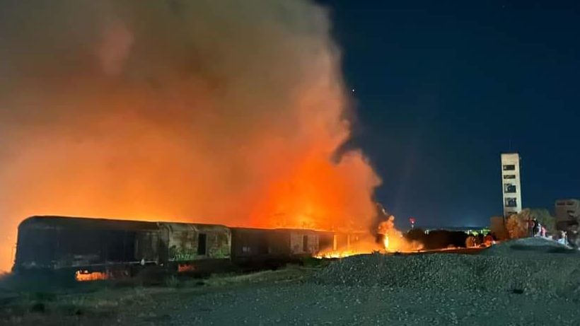 Βαγόνια ΟΣΕ φωτιά Αλεξανδρούπολη