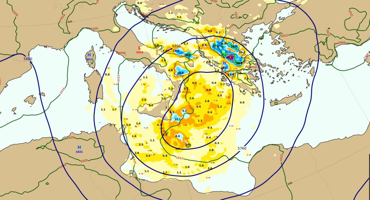 Κακοκαιρία Elias: Νέο έκτακτο δελτίο – Εντονότερα φαινόμενα σε Θεσσαλία, Ήπειρο, Στερεά και βόρεια Πελοπόννησο