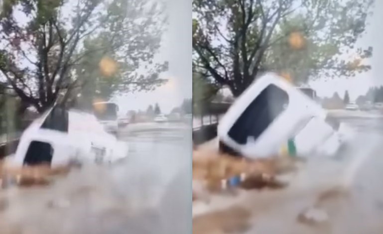 Κακοκαιρία «Daniel» λεωφορείο