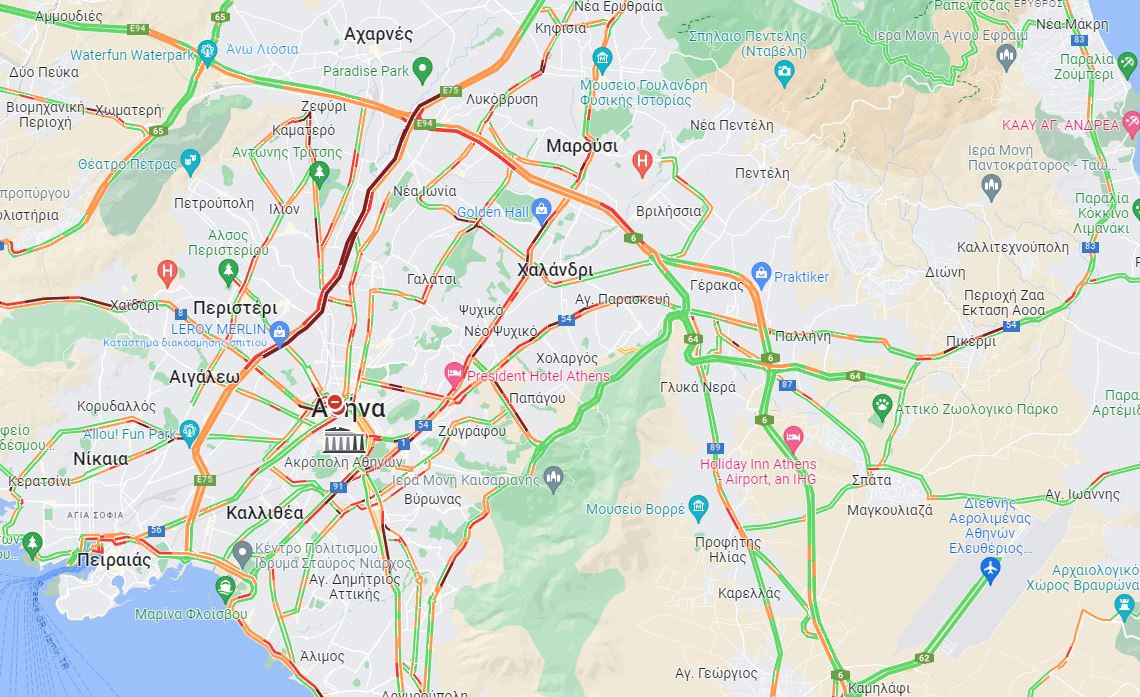 Κίνηση: Προβλήματα στους δρόμους από την κακοκαιρία «Daniel» – Στο «κόκκινο» η Εθνική Οδός Αθηνών – Λαμίας