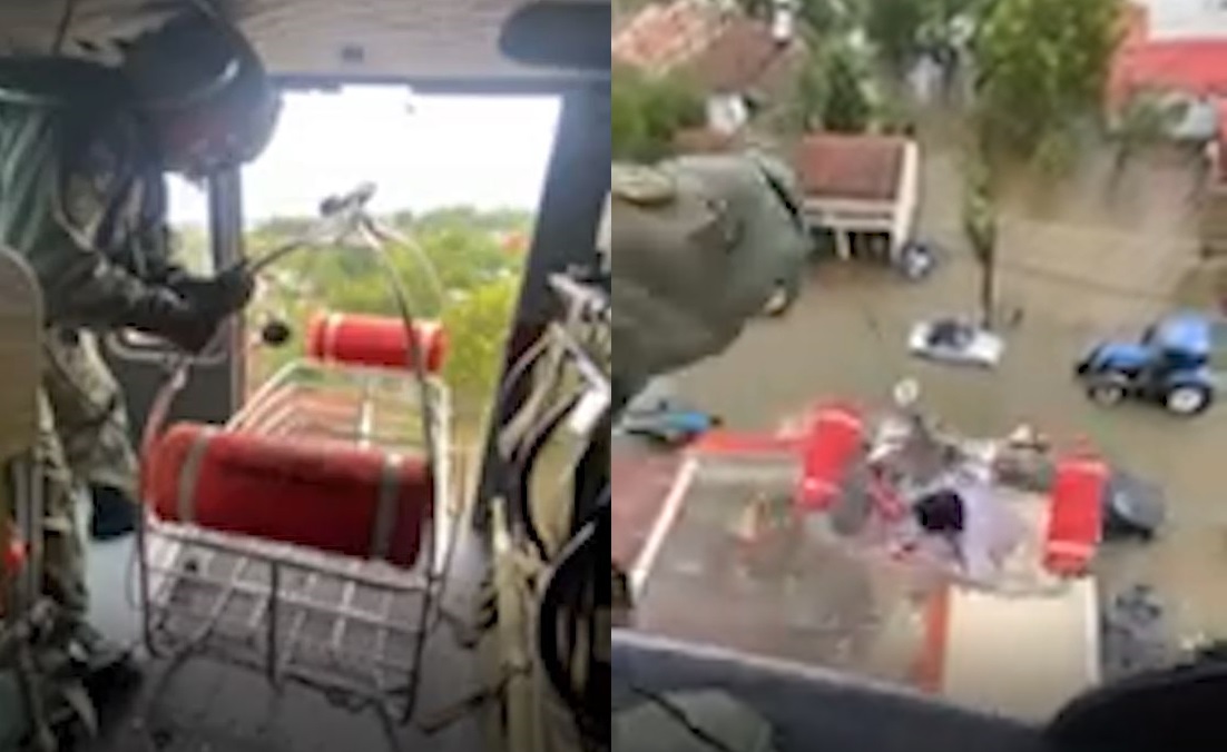 Απεγκλωβισμός με ελικόπτερο της Πολεμικής Αεροπορίας στην Καρδίτσα – Με Zodiac, Hummer και Μ113 επιχειρεί ο Στρατός