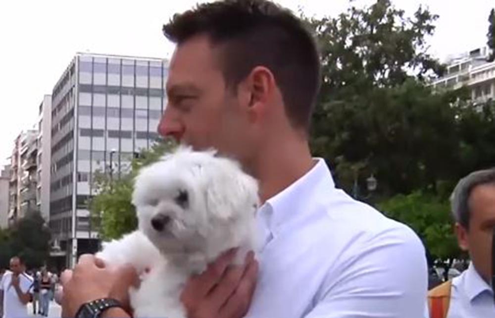 Ο Στέφανος Κασσελάκης στο Σύνταγμα