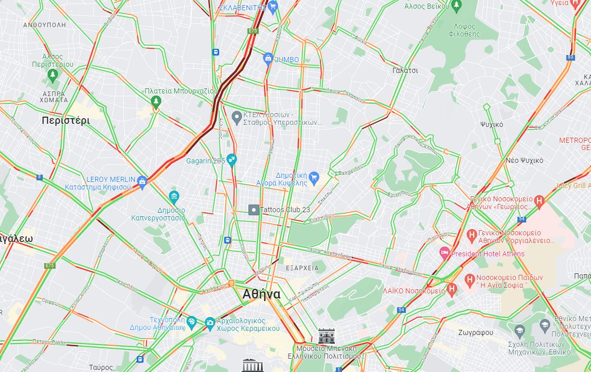 Φουλ της… κίνησης: Οι 15 δρόμοι με αυξημένη κυκλοφορία και καθυστερήσεις