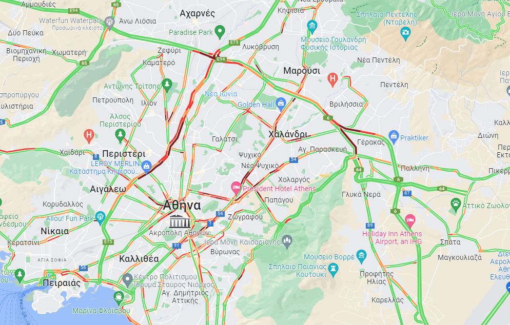 Κίνηση: «Έμφραγμα» στον Κηφισό – Οι δρόμοι που είναι απροσπέλαστοι