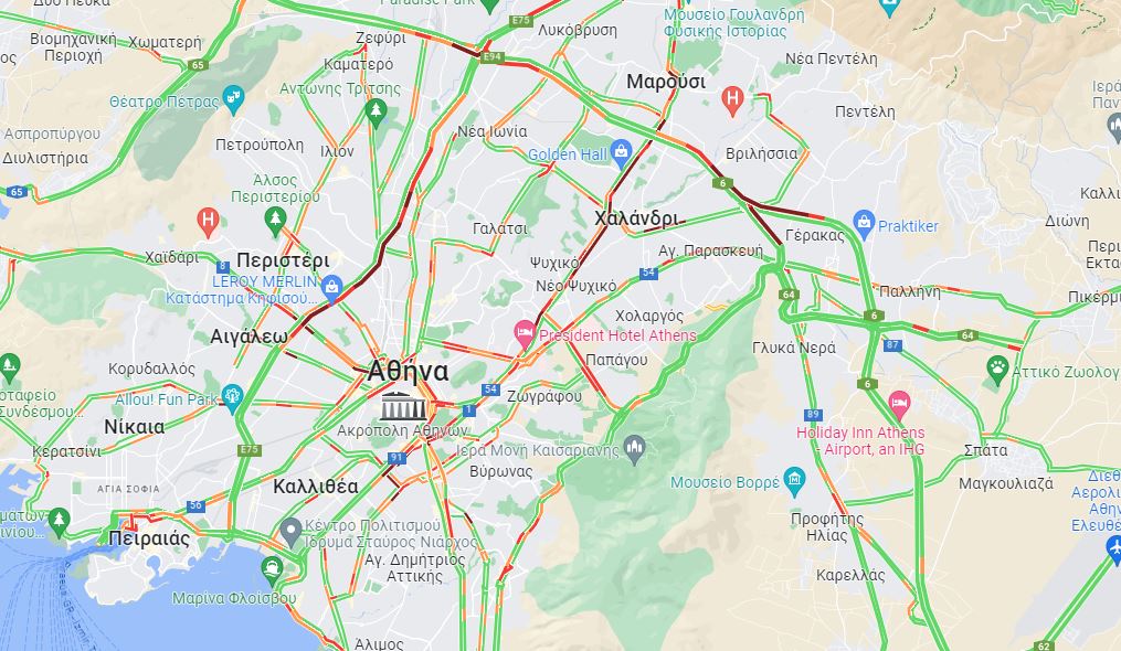Επέστρεψε η κίνηση: Ποιοι δρόμοι είναι στο… κόκκινο – Δείτε LIVE