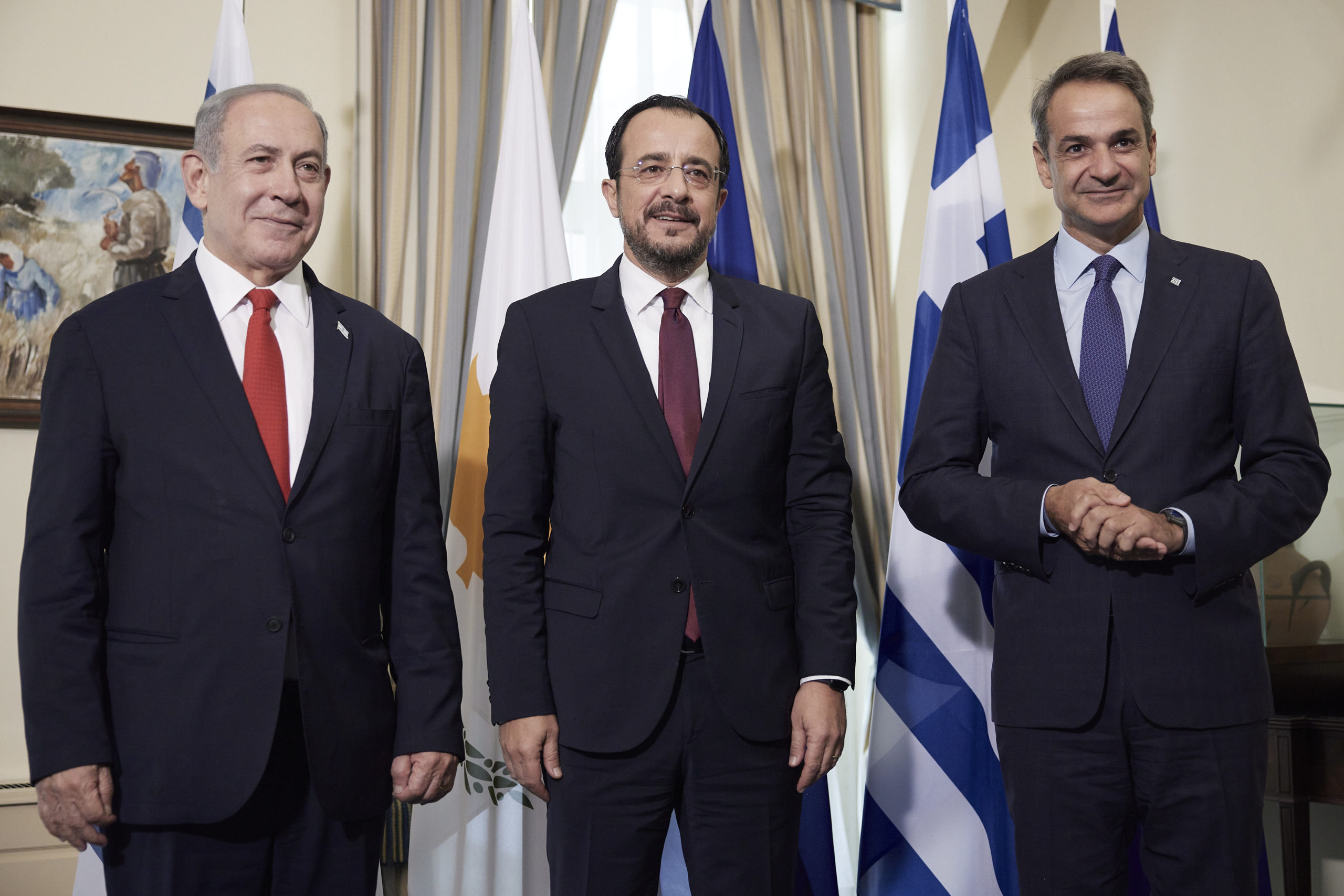 Νίκος Χριστοδουλίδης, Κυριάκος Μητσοτάκης, Νετανιάχου