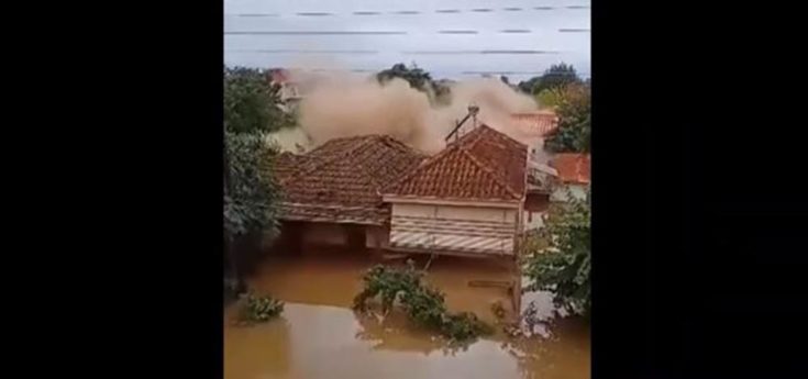 Κακοκαιρία στην Καρδίτσα: Σπίτι καταρρέει στον Παλαμά