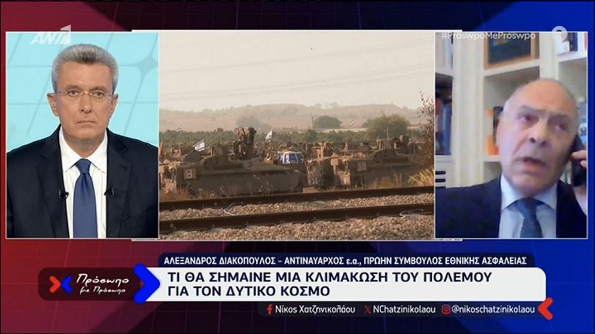 Διακοπουλος: Στόχος του Ισραήλ είναι να εκμηδενίσει την Χαμάς