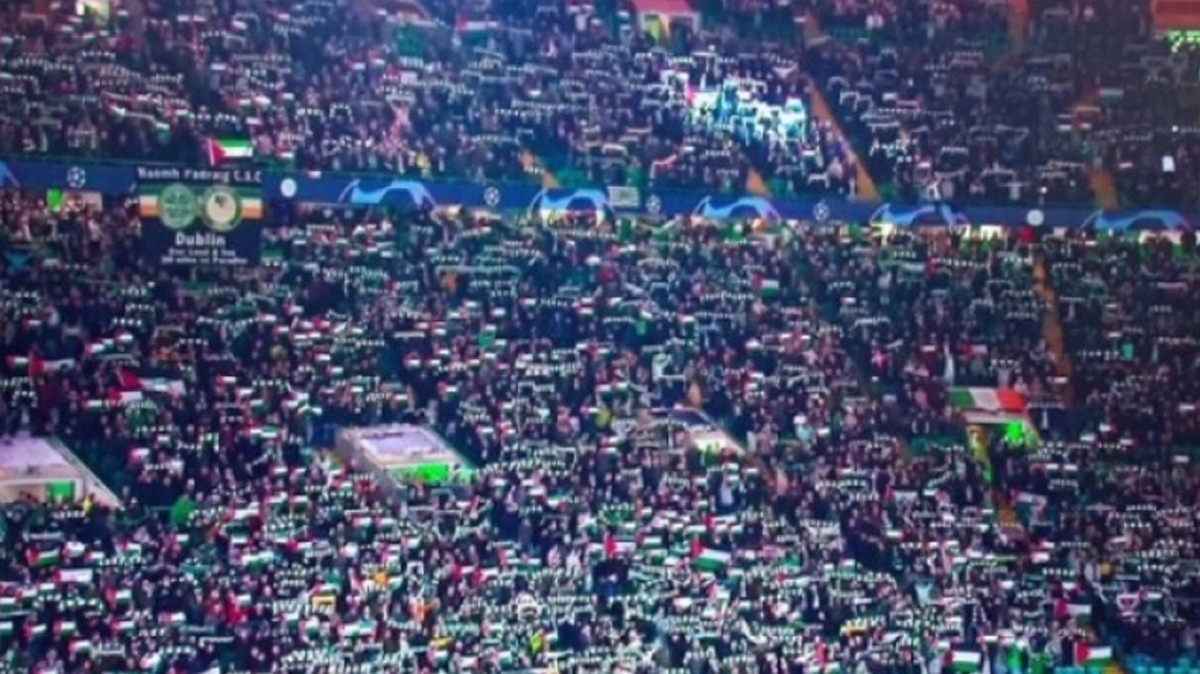 Σέλτικ – Ατλέτικο Μαδρίτης: Γέμισε σημαίες της Παλαιστίνης το «Celtic Park» – Τραγούδησαν το YNWA οι οπαδοί – ΒΙΝΤΕΟ