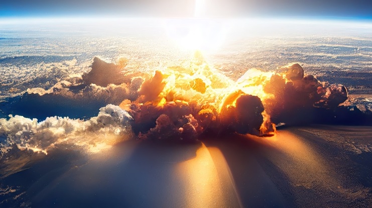 Illustation Of Comet Impact