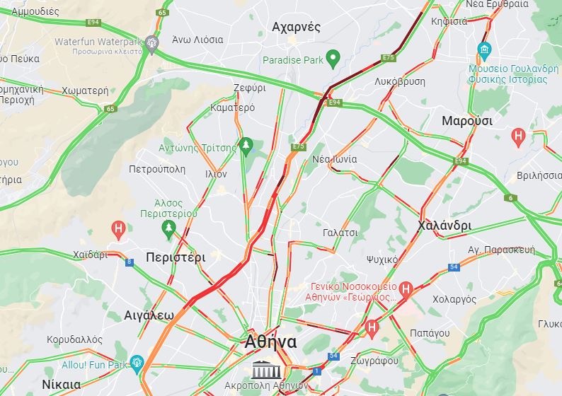 Κίνηση: Στο «κόκκινο» για ακόμη μία ημέρα ο Κηφισός – Δείτε LIVE την κίνηση στους δρόμους