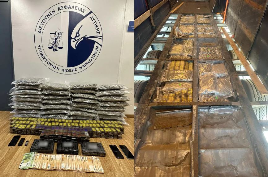 ΕΛ.ΑΣ.: Κύκλωμα έφερνε με νταλίκες ναρκωτικά από την Ευρώπη – Πάνω από 550.000 ευρώ η λεία – ΦΩΤΟ και ΒΙΝΤΕΟ
