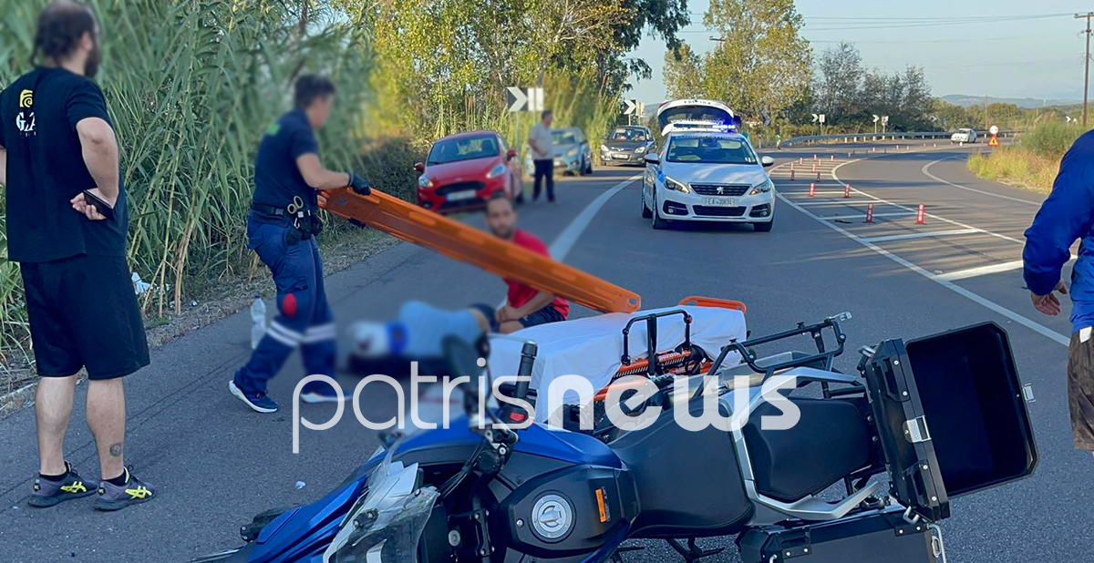 Τροχαίο με εγκατάλειψη στον Πύργο: Aυτοκίνητο συγκρούστηκε με μοτοσικλέτα – Στο νοσοκομείο ο οδηγός της μηχανής