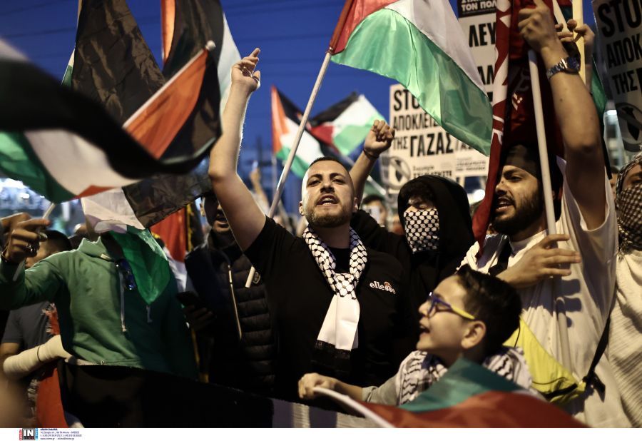 Συγκέντρωση έξω από την πρεσβεία του Ισραήλ – Κλειστή η Κηφισίας στη συμβολή της με την Κατεχάκη