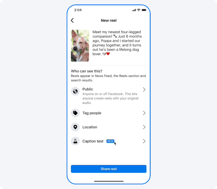 Facebook reels A/B Testing
