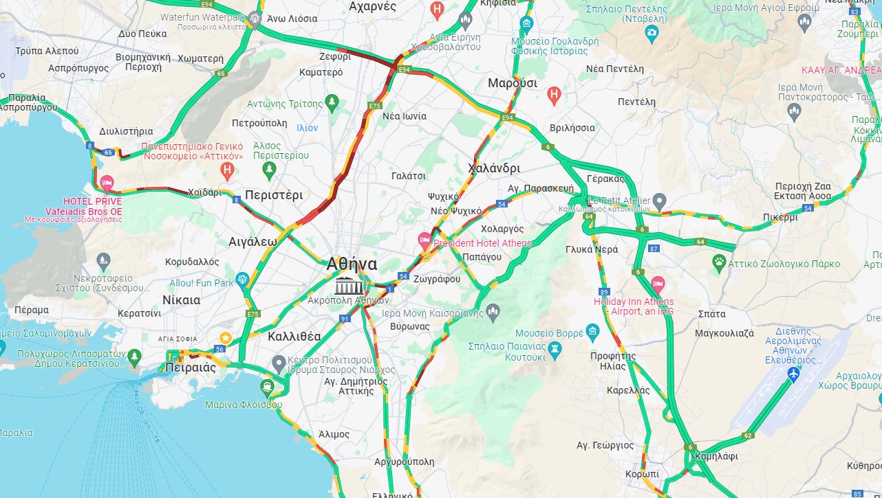 Κίνηση: «Έμφραγμα» στον Κηφισό – Καθυστερήσεις άνω των 30 λεπτών στην Αττική Οδό