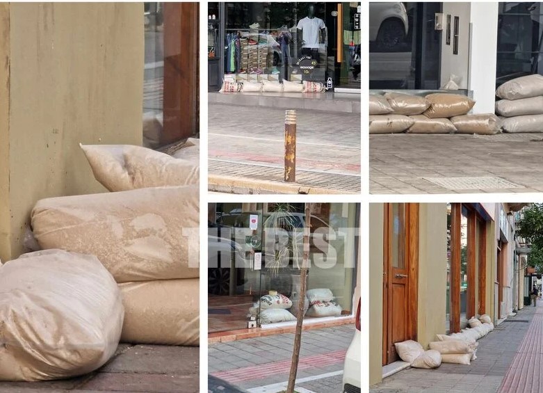 Πάτρα: Με τσουβάλια άμμου «οχυρώνονται» καταστηματάρχες εν όψει της κακοκαιρίας – ΦΩΤΟ