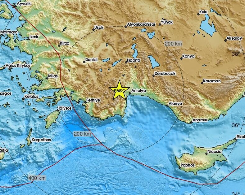 Σεισμός στην Τουρκία – Αισθητός στο Καστελλόριζο