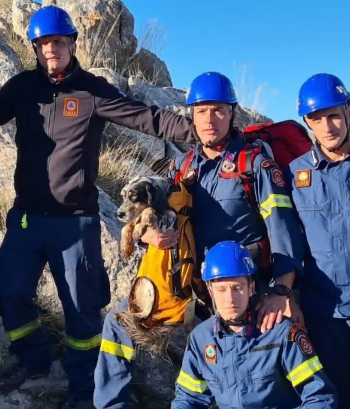 Διάσωση σκύλου από την 6η ΕΜΑΚ – Έπεσε σε σπήλαιο της Αργολίδας