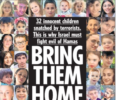 Παιδιά- όμηροι της Χαμάς- Πρωτοσέλιδο της Sun