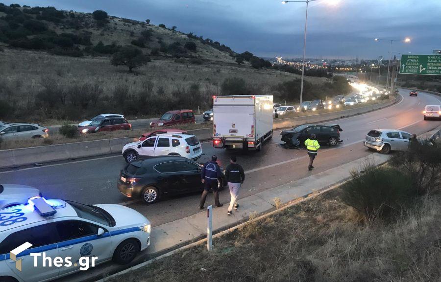 καραμπόλα 5 οχημάτων περιφερειακός Θεσσαλονίκη