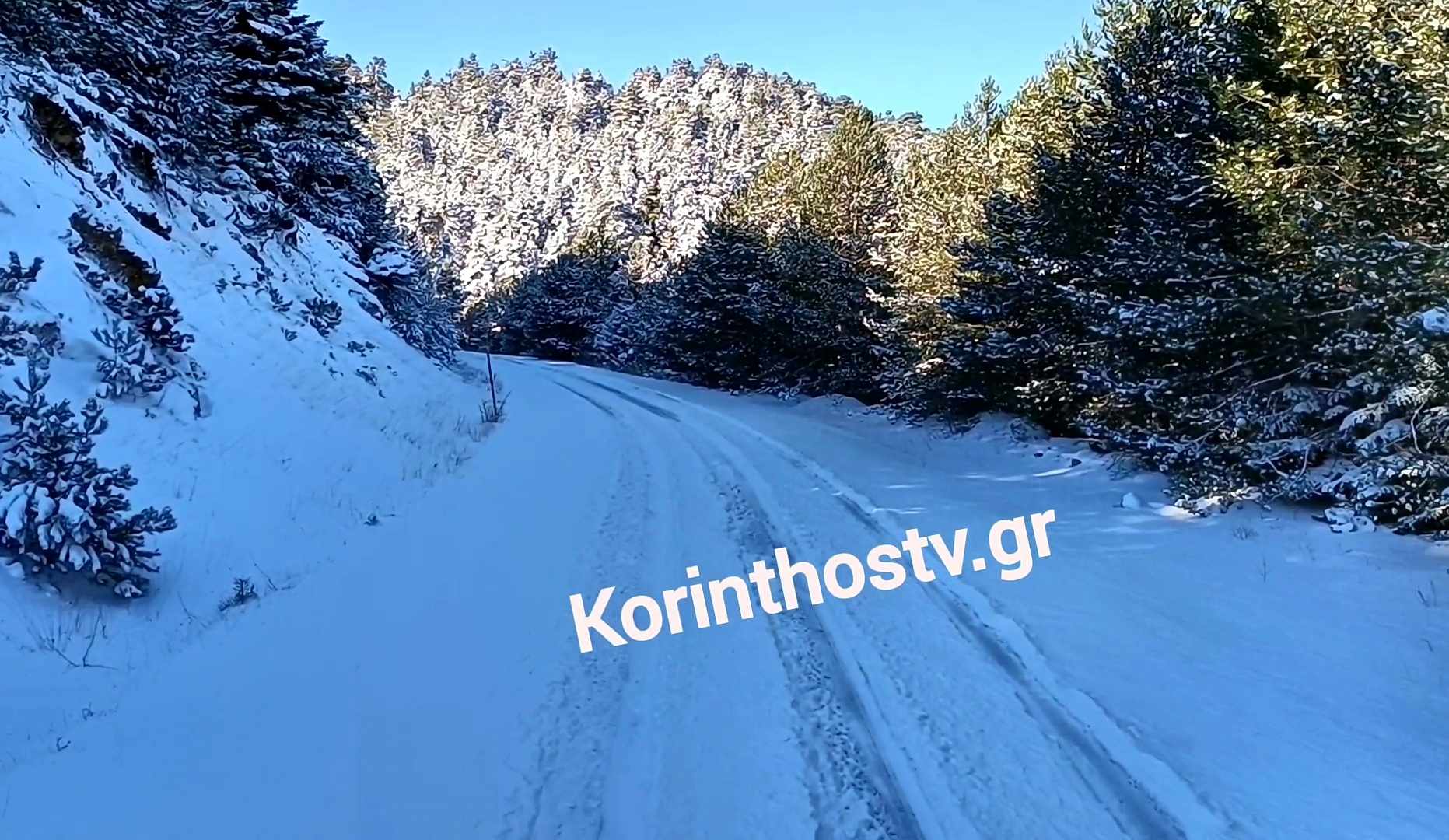 Στα λευκά η ορεινή Κορινθία – Τους 20 πόντους έφτασε το χιόνι σε Kαστανιά και Γκούρα 