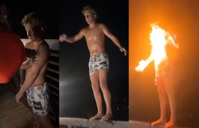 αγόρι φωτιά βενζίνη