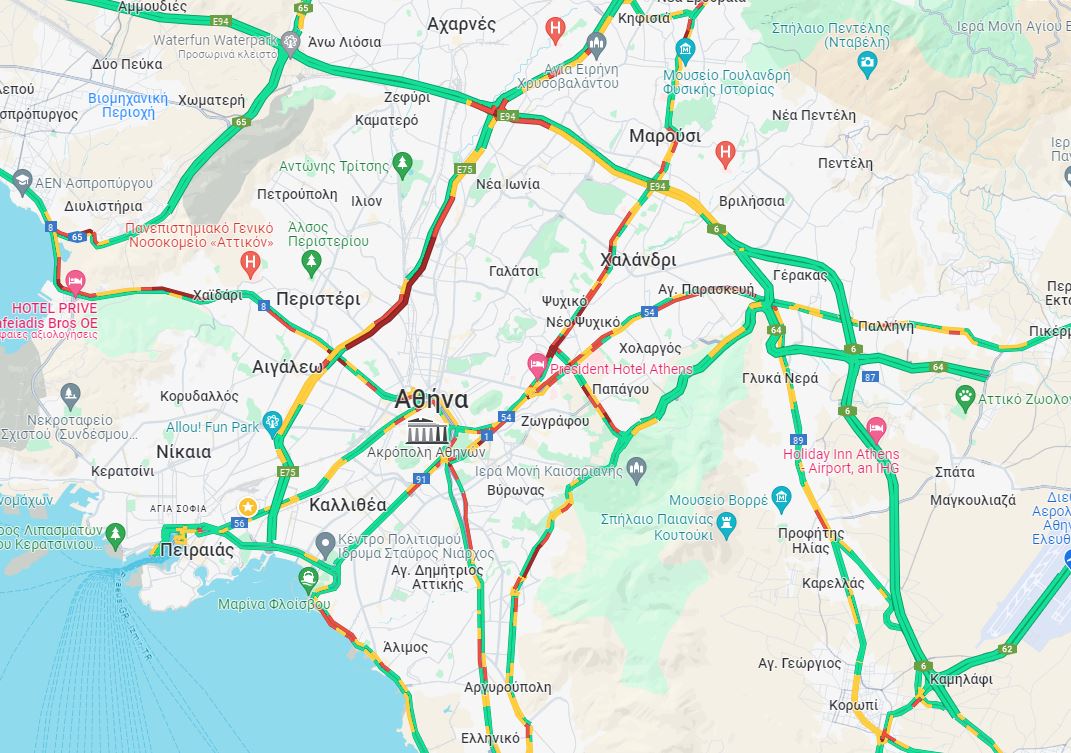 Κίνηση: Ατελείωτο «πάρκινγκ» οι δρόμοι – Δείτε LIVE πού έχει μποτιλιάρισμα