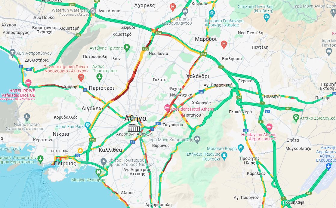 Κίνηση: Μετ’ εμποδίων η κυκλοφορία στον Κηφισό – Δείτε LIVE πού υπάρχουν προβλήματα