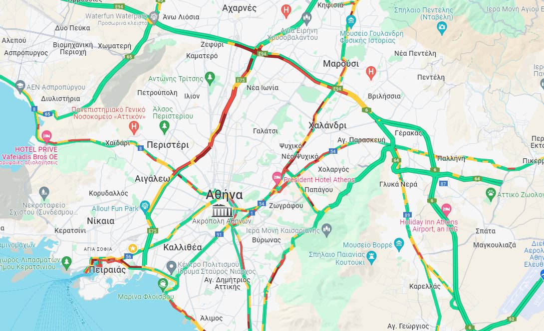 Κίνηση: Στο «κόκκινο» η Εθνική Οδός Αθηνών – Λαμίας – Δείτε LIVE πού υπάρχουν προβλήματα