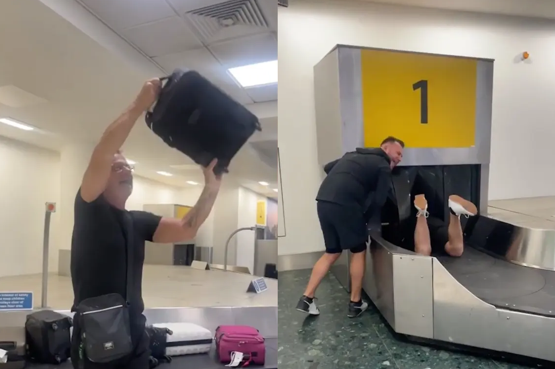 Χαμός σε αεροδρόμιο: Έξαλλος ταξιδιώτης ξάπλωσε στον διάδρομο παραλαβής αποσκευών επειδή αργούσε η βαλίτσα του – Βίντεο