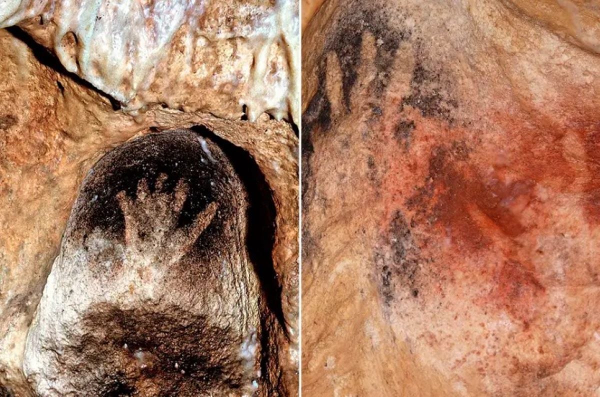 Το πιο συνηθισμένο μοτίβο στένσιλ χεριών στο σπήλαιο Gargas, στη Γαλλία,