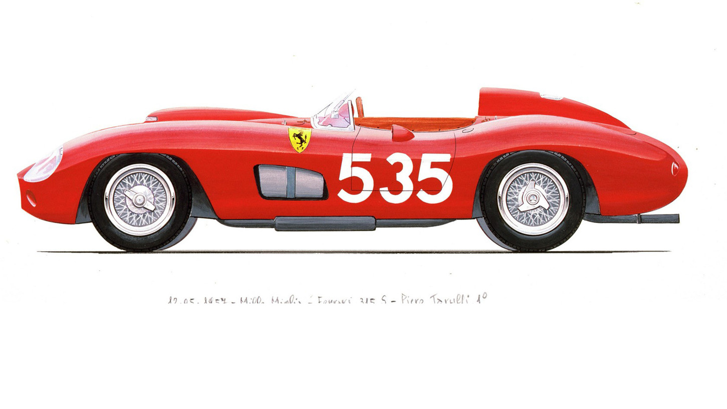 Η Ferrari 315 S με αριθμό 535 και οδηγό τον Piero Taruffi, ήταν το αγωνιστικό αυτοκίνητο που αναδείχθηκε νικητής του Mille Miglia στις 12 Μάη 1957