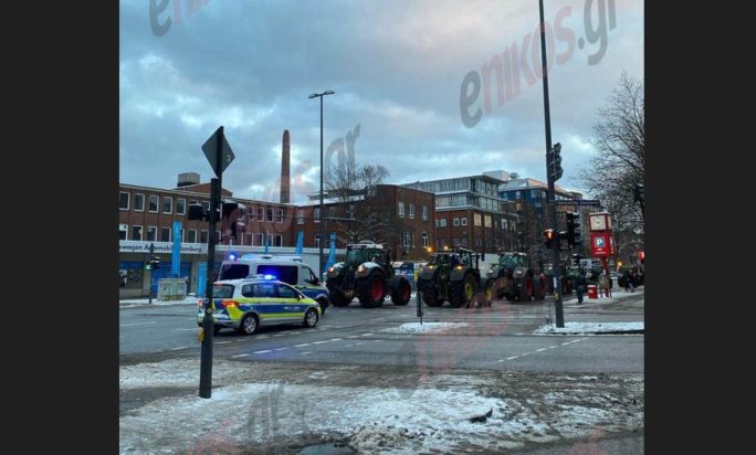 Γερμανία: Τα τρακτέρ στους δρόμους στο Αμβούργο